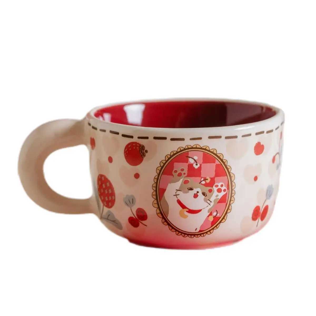 Vintage Cute Wealth Attraction Meow Cup Ceramic Cat Coffee Cup M251206 - view 7