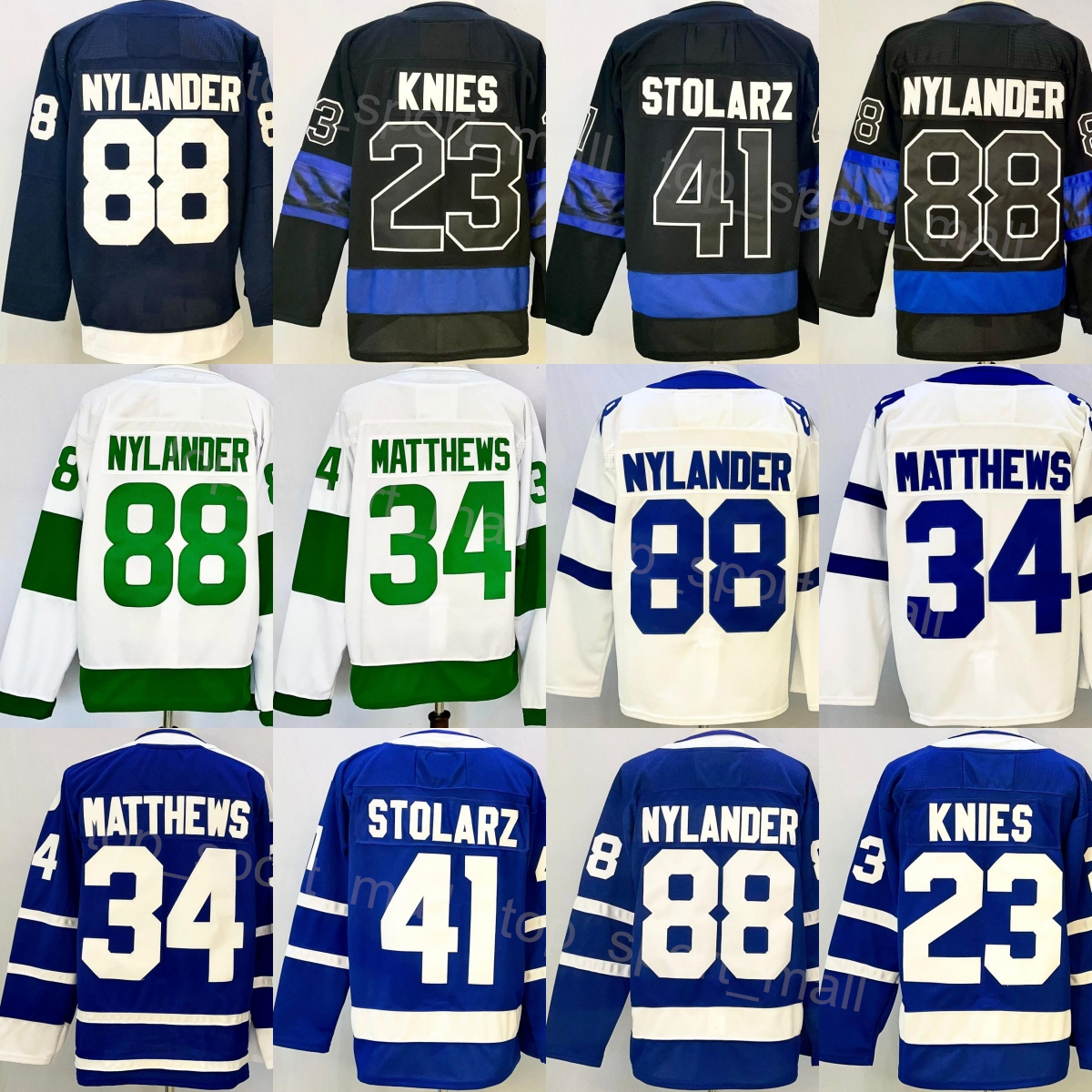 2026 Hockey Alternate 34 Auston Matthews Jerseys Man 88 William Nylander 23 Matthew Knies 41 Anthony Stolarz Reverse Retro Heritage Classic Black Blue White Team