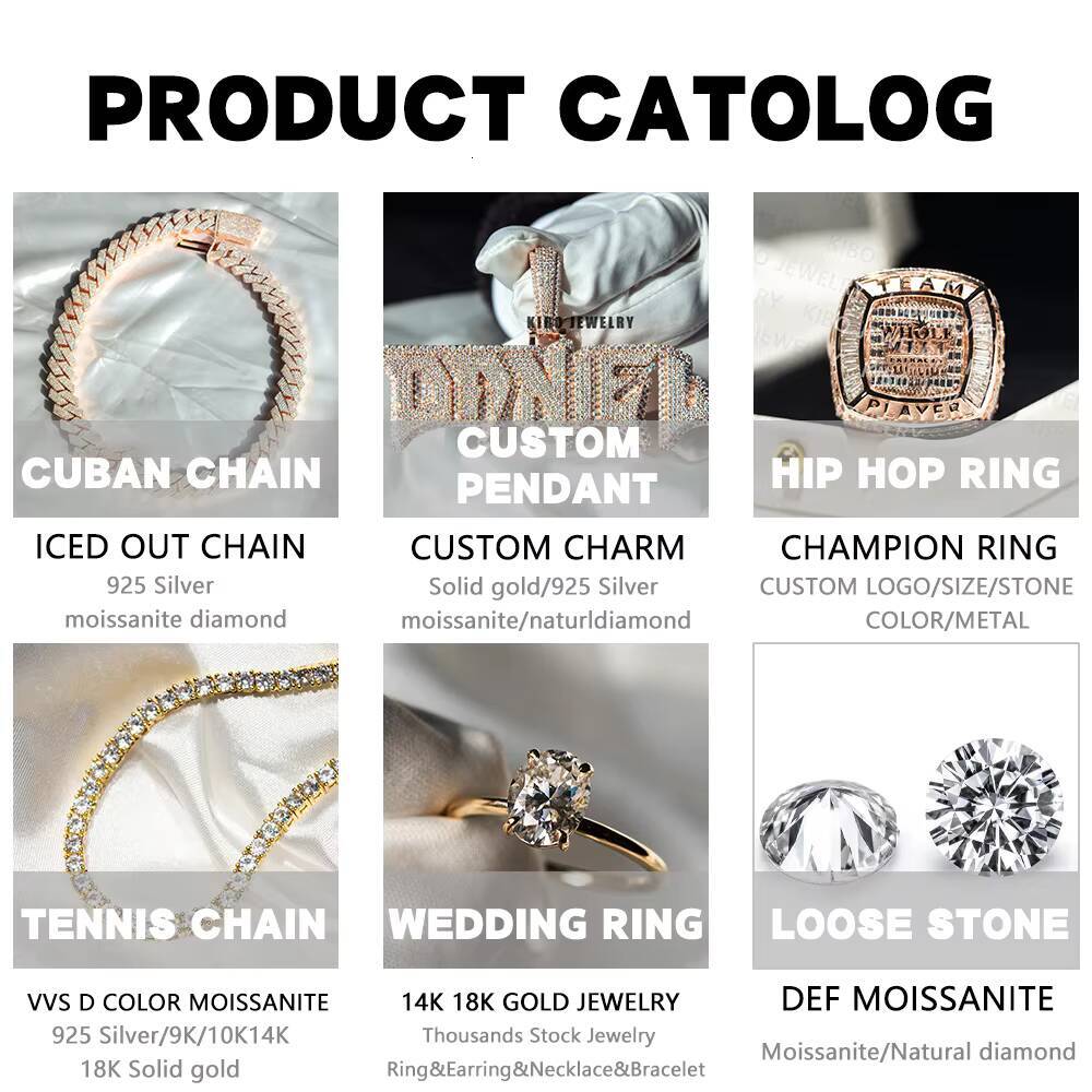 Rapper Charm Shiny Custom High Quality Iced Out Name Real LAB Grown Moissanite Diamond Iced Out Initial Letter Custom Pendant