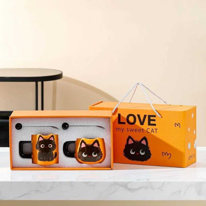 Cute Cat Ceramic Mug Gift Box Household Water Cup Large Capacity Coffee Cup with Spoon M251206 - view 3
