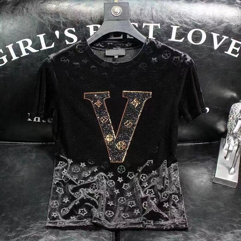 Free Shipping Summer new high-grade cotton men's fashion casual all round neck short-sleeved T-shirt cotton light luxury handsome men all black