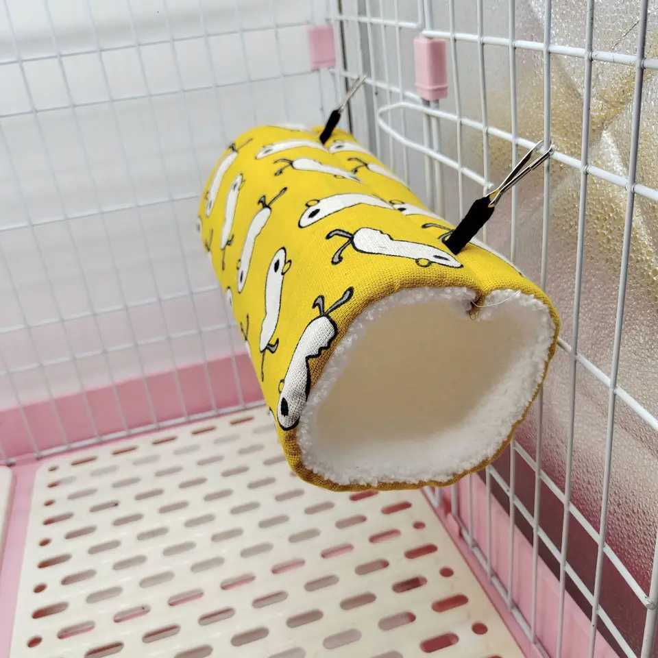 Random Color 1pc Small Pet Tunnel Honey Bag Gliding Mink Sprig Rat Guinea Pig Super Soft Plush Tunnel Nest Hamster Warm Tunnel M251206
