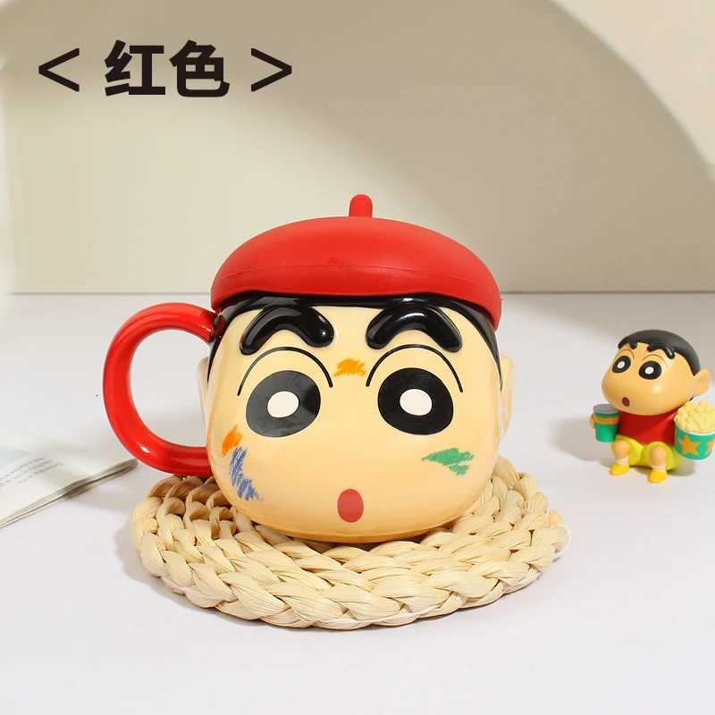 Crayon Shin Chan Mug Household Ceramic ChildrenS Water Cup With Lid Couple Coffee Cup Cute Girl Gift Cup Birthday Top-Grade M251206 - view 5