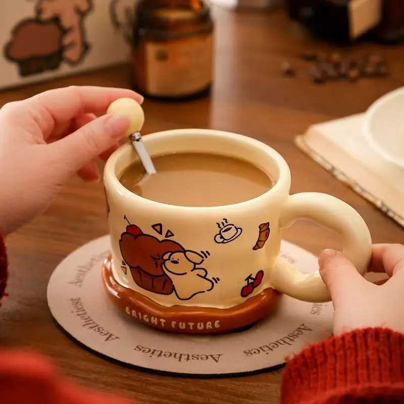 Adorable Dog Mug with Lid And Spoon High Aesthetic Value Birthday Gift Home Use Ceramic Coffee Water Cup for Daily Use M251206 - view 6