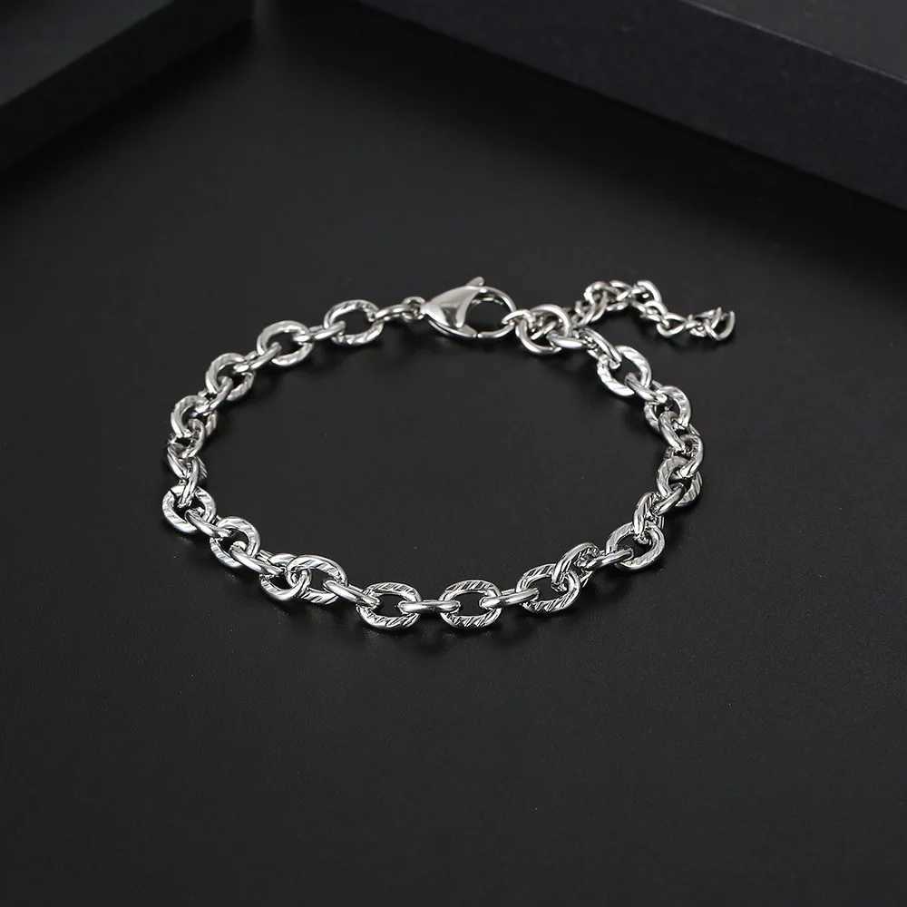 Stylish Chain Bracelets for Men BoysWaterproof Adjustable Stainless Steel Chain Links WristbandHip Hop Punk Jewelry Gifts W251206