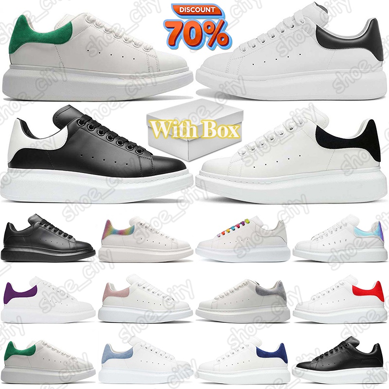 free shipping with box shoes mcqueenns designer sneakers leather platform suede black white pink blue red pink green casual walking trainers luxurys alexander good