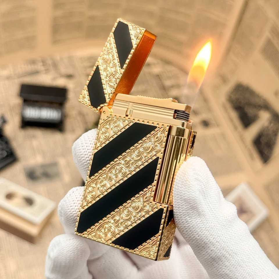 Luxury Brand Lighter Brass Lacquer Ening Zndzeug meos Cigar Tobacco Smoking Cigarette Accessories Man Gifts Briquet H251206