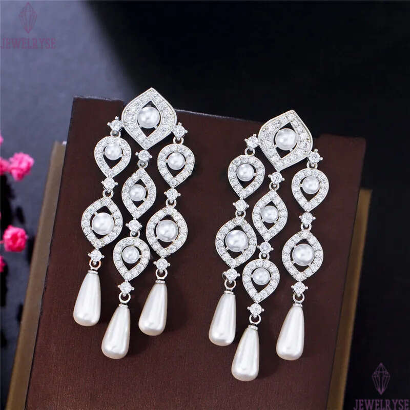 Charm Tassel s925 Streling Silver Needle Designer Earring for Woman Imitation Pearl AAA Cubic Zirconia South American Copper Womens Diamond Wed Earrin