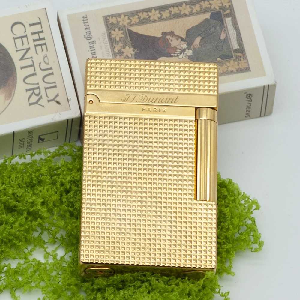 Vintage Metal Cigarette Lighter For Smokers Ligne2 Small Latt Wide Ping Sound Cigar Gadgets Mans Gift e Copper Memorial H251206
