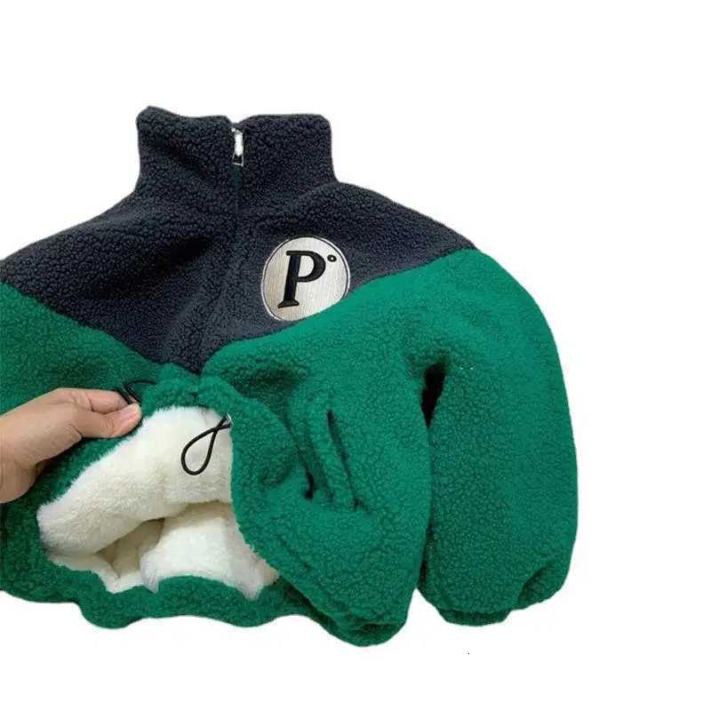 New Plush Boys Jacket Winter Hairy Thicken Plus Velvet Children Coat Zipper Fashion Keep Warm Outerwear 2-10 Years Kids ClothesW251206