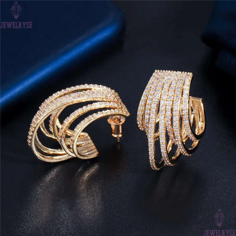 Colorful AAA Cubic Zirconia Hoop earring designer for woman Party Copper Jewelry Silver 18k Gold Plated Full CZ Earrings Valentines Day Womens Teen Gi