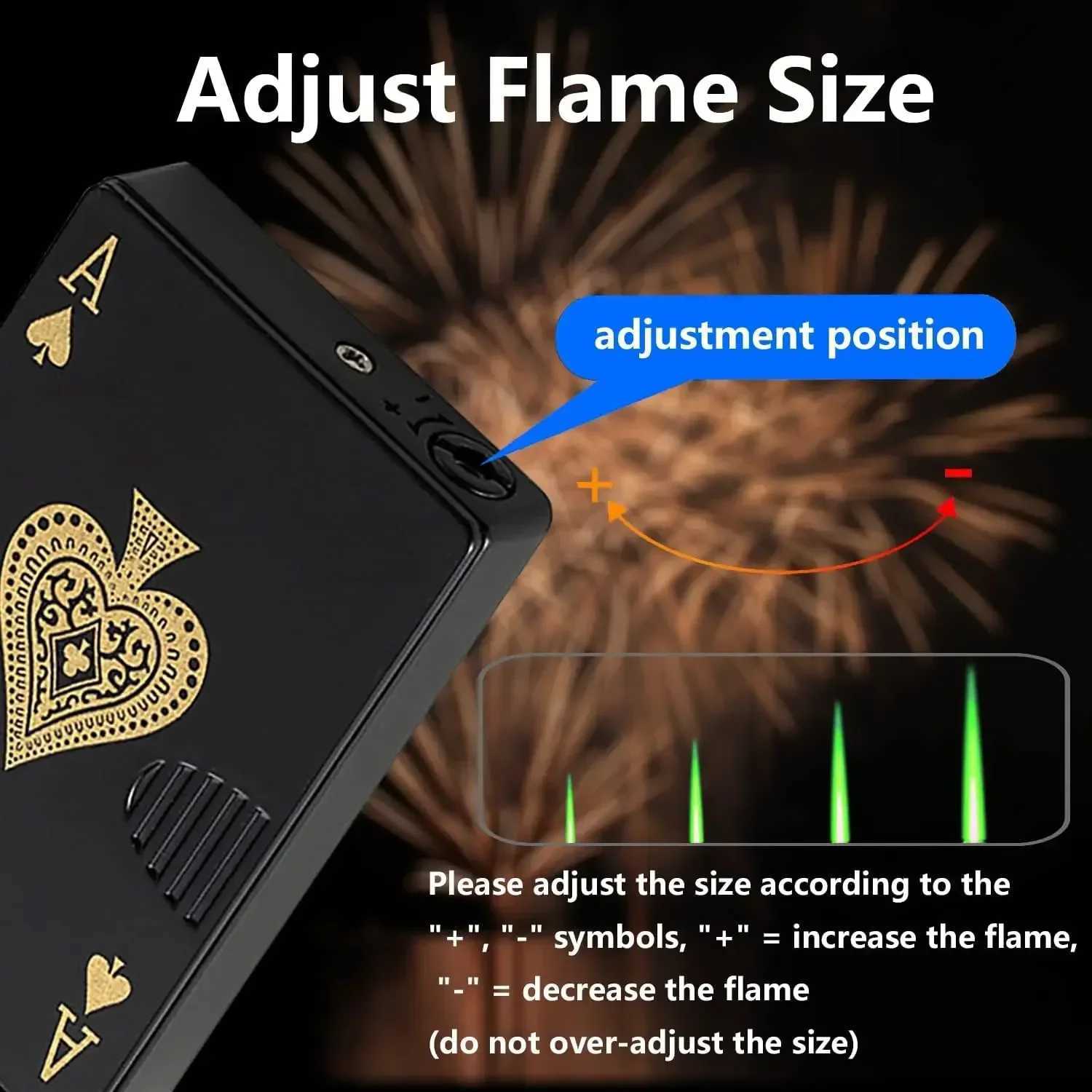 Creative Playing Cards Ace of Spades Lighter Butane Windproof Straight Metal Lighter Metal Fun Gift for Men Smoking Accessories H251206