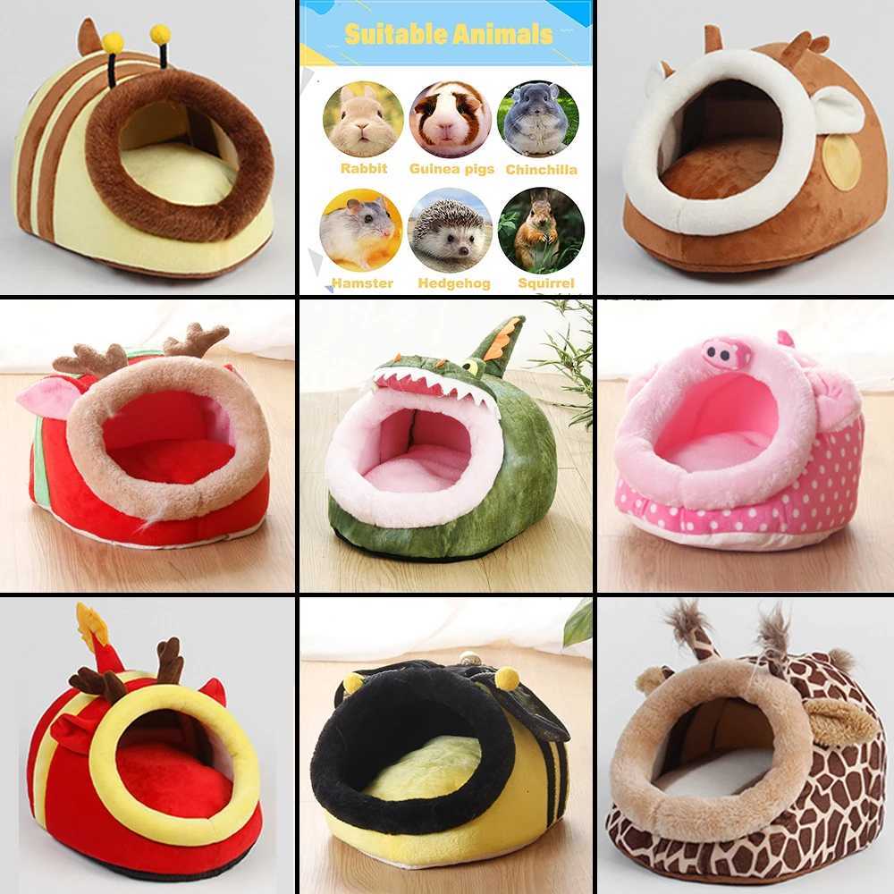 Cartoon modeling Rabbit Squirrel Mini nest Removable washable Small Animal Mice Rat Pet Sleeping Bed Hamster House Warm Soft Mat M251206