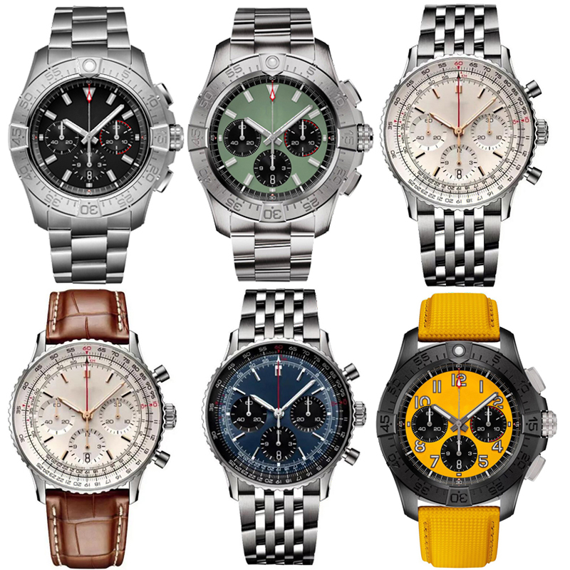 Mens Watch Designer Watches Men Navitimerly Watch Chronograph Manwatch Top Time Watch Super Clone Watch Six Pin Quartz Watch Men Wristwatch Stainless Steel Watch