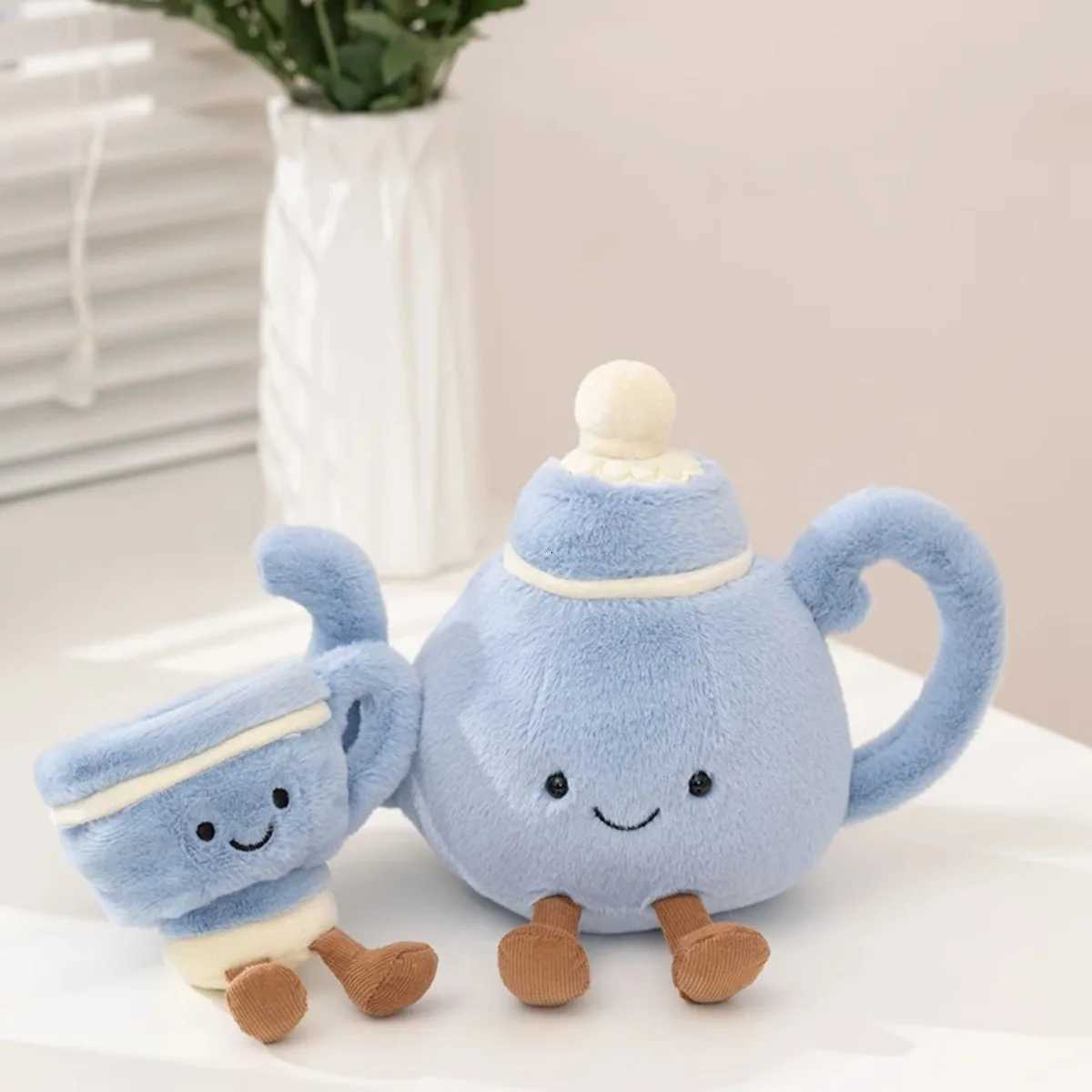 Cartoon Afternoon Tea Series Stuffed Plush Toys Cake Baguette Cinnamon Teapot Coffee Cup Plush Toy Home Decor Gift for Boy Girl K251206