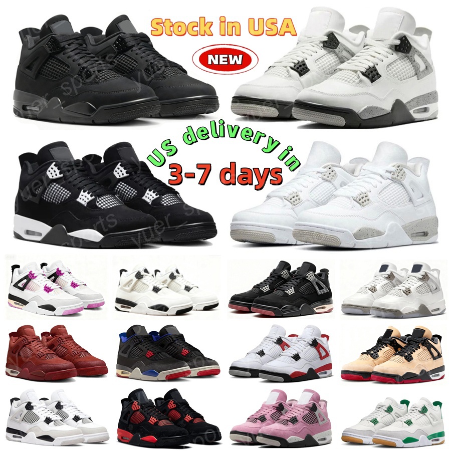 Designer Mens Women Basketball Shoes Pine Green Black Cat 4 Purple Sapphire Red White Cement Sail Tour Yellow Men shoes4S Trainers Outdoor Sneakers Big Size 14 15 16