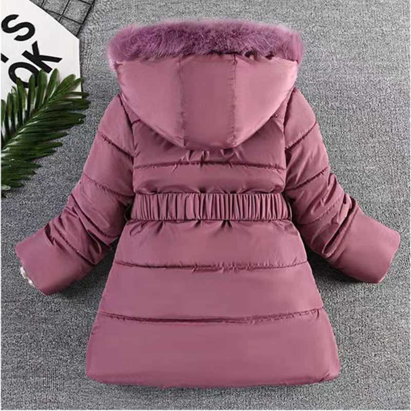 2025 Kids Down Long Outerwear Winter Autumn Teen Cotton Clothes Girls Cotton-Padded Parka Coats Big Children Thicken Warm JacketW251206
