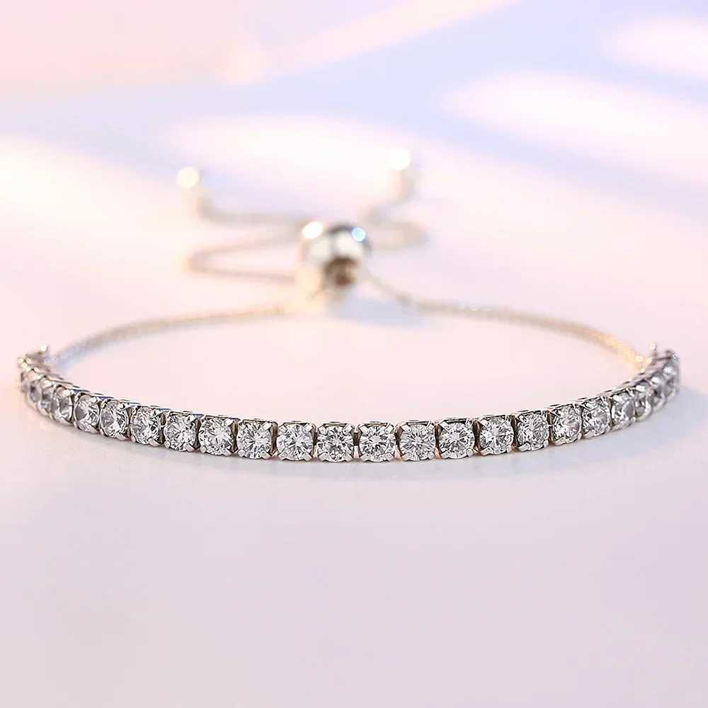 925 Sterling Silver Bracelet Vera Elegant Zircon Tennis Zircon Crystal Bracelet For Women Fashion Simple Engagement Wedding Glam W251206