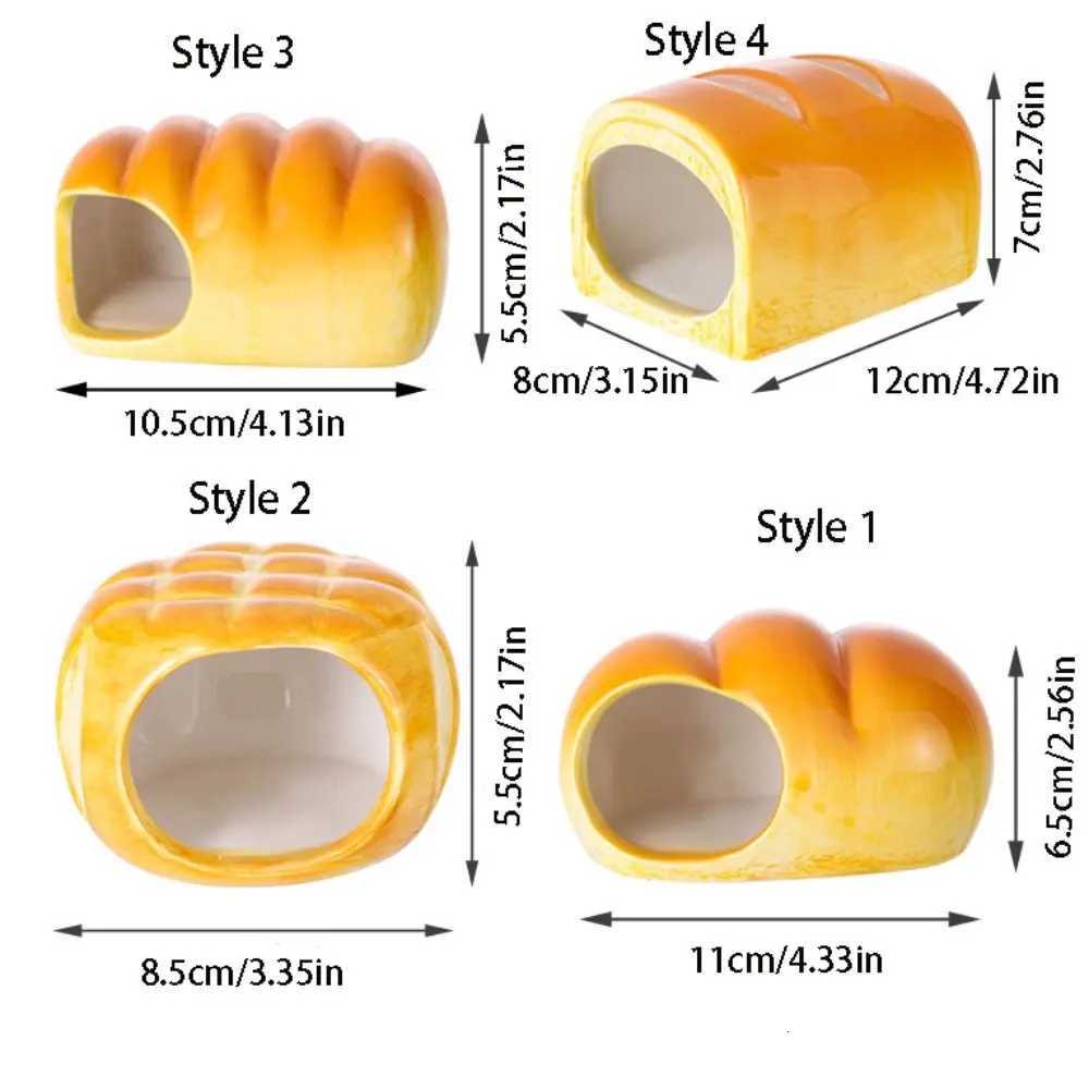 Pet Supplies Ceramic Hamster Nest Bread Shaped Cooling Pet Small House Creative Cute Hamster Bed Summer M251206
