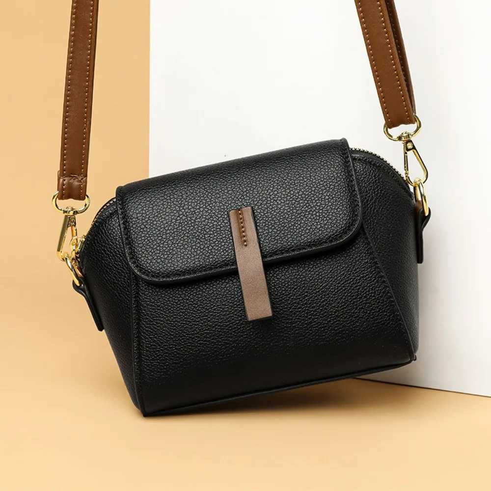 Genuine Leather Women Crossbody Bag Shoulder Bags Luxury Solid Color Cow Leather Handbag Elegant Female Messenger BagT251206