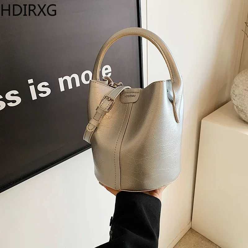 New Bucket Bag for Women Trend 2024 Solid Color Pu Leather Female Crossbody Bags Casual Simple Woman Shoulder Handbags LuxuryT251206