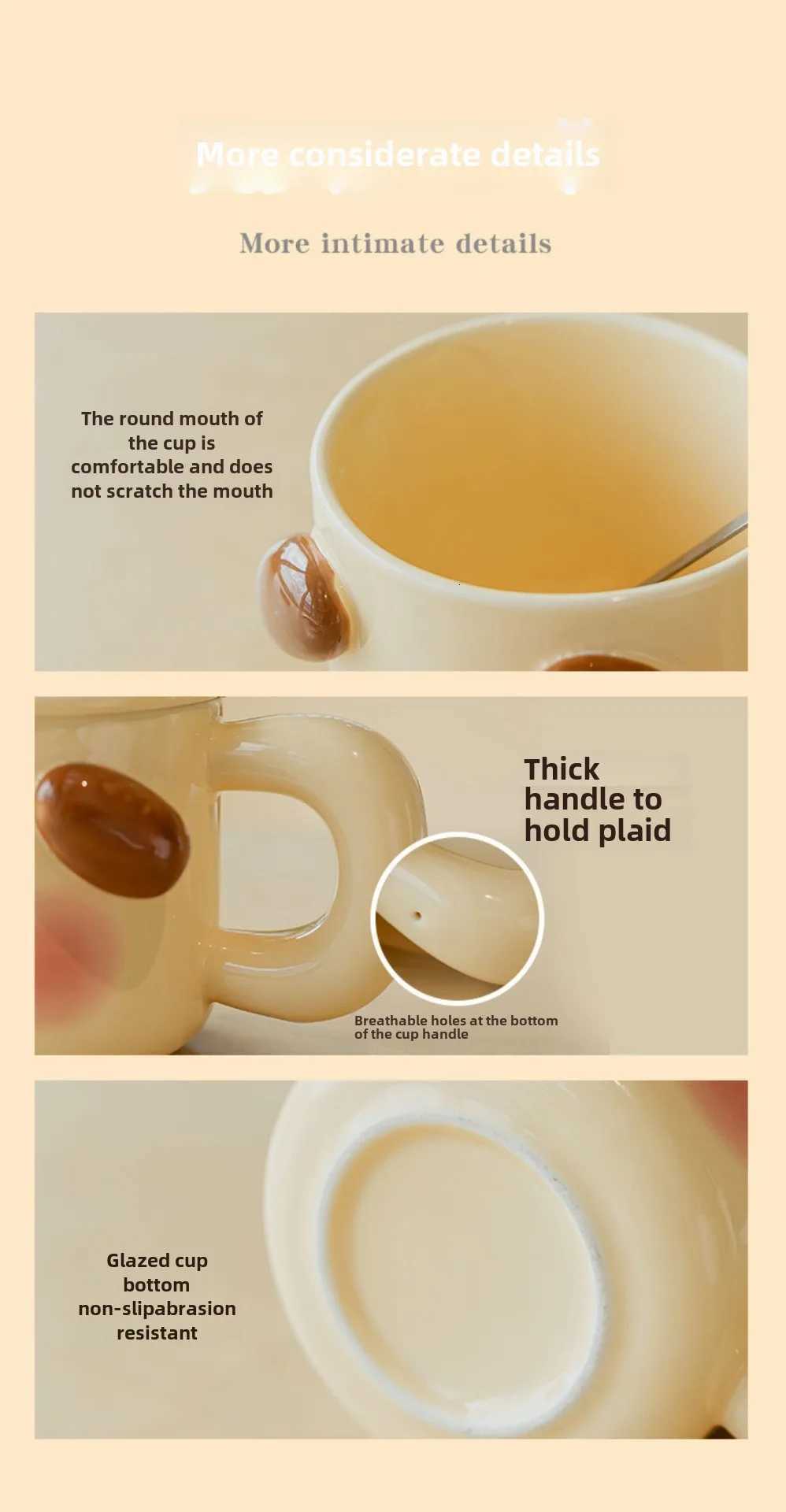 Cute coffee cup ceramic cup girl with lid spoon milk breakfast cup mug birthday gift water cup M251206 - view 7