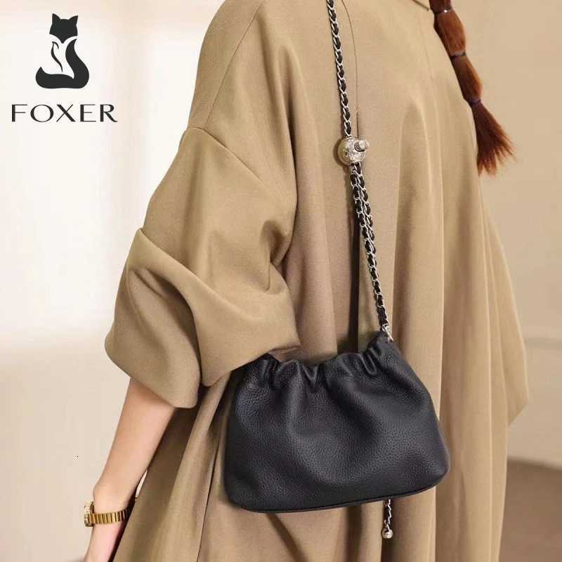 FOXER 2025 New Autumn Winter Chic Small Crossbody Bag for Women Genuine Leather Fashion Mini Female Shoulder Chain Phone PurseT251206