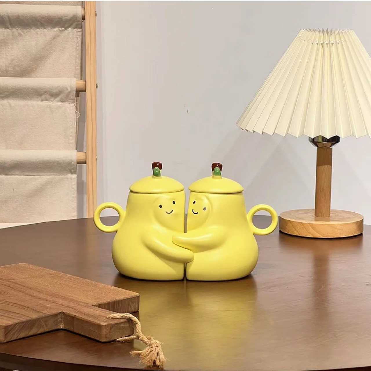 Pear Shape Couples Ceramic Mugs Never To Be Separated Hugging Pear Coffee Mugs Heat-resisting Water Cup Valentines Day Gifts M251206 - view 6