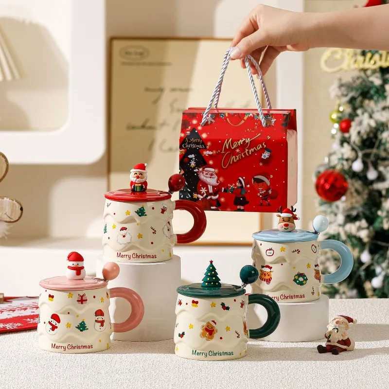 Christmas Ceramics is a birthday gift for best friends a pair of covered water cups spoons and a breakfast coffee set M251206 - view 3