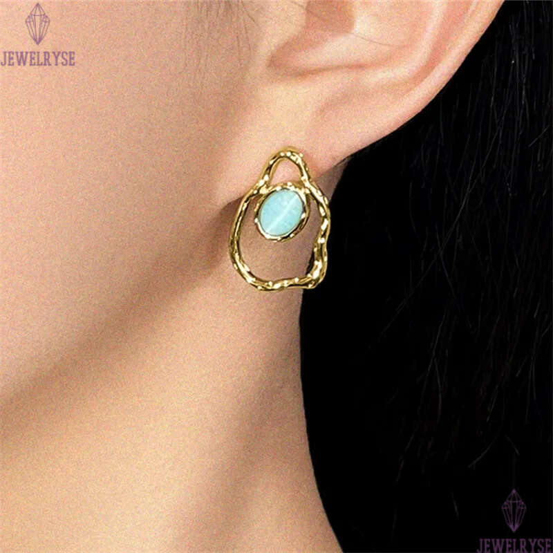 original new designer opal stud earring for woman home party luxury 18k gold earrings womens ear clip jewelry S925 silver needle valentines day friend