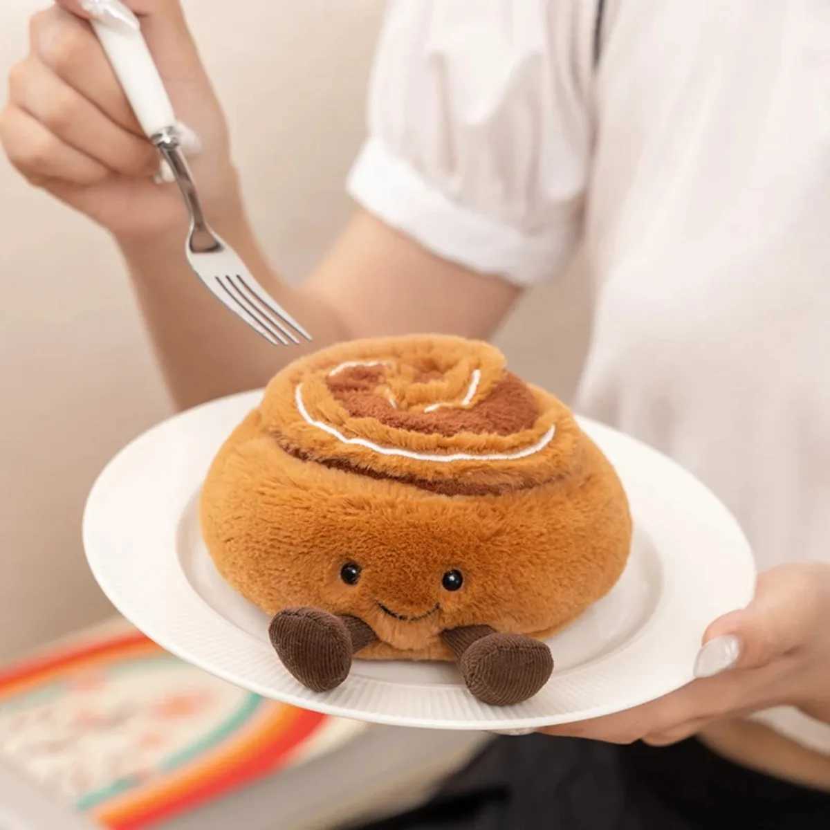 Cartoon Afternoon Tea Series Stuffed Plush Toys Cake Baguette Cinnamon Teapot Coffee Cup Plush Toy Home Decor Gift for Boy Girl K251206