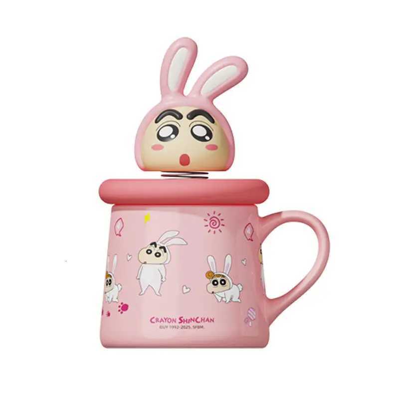 Crayon Shin Chan Ceramic Water Cup Kawaii Portable with Lid Coffee Milk Water Cup Ins Korean Cartoon Anime Friends Gift M251206 - view 6