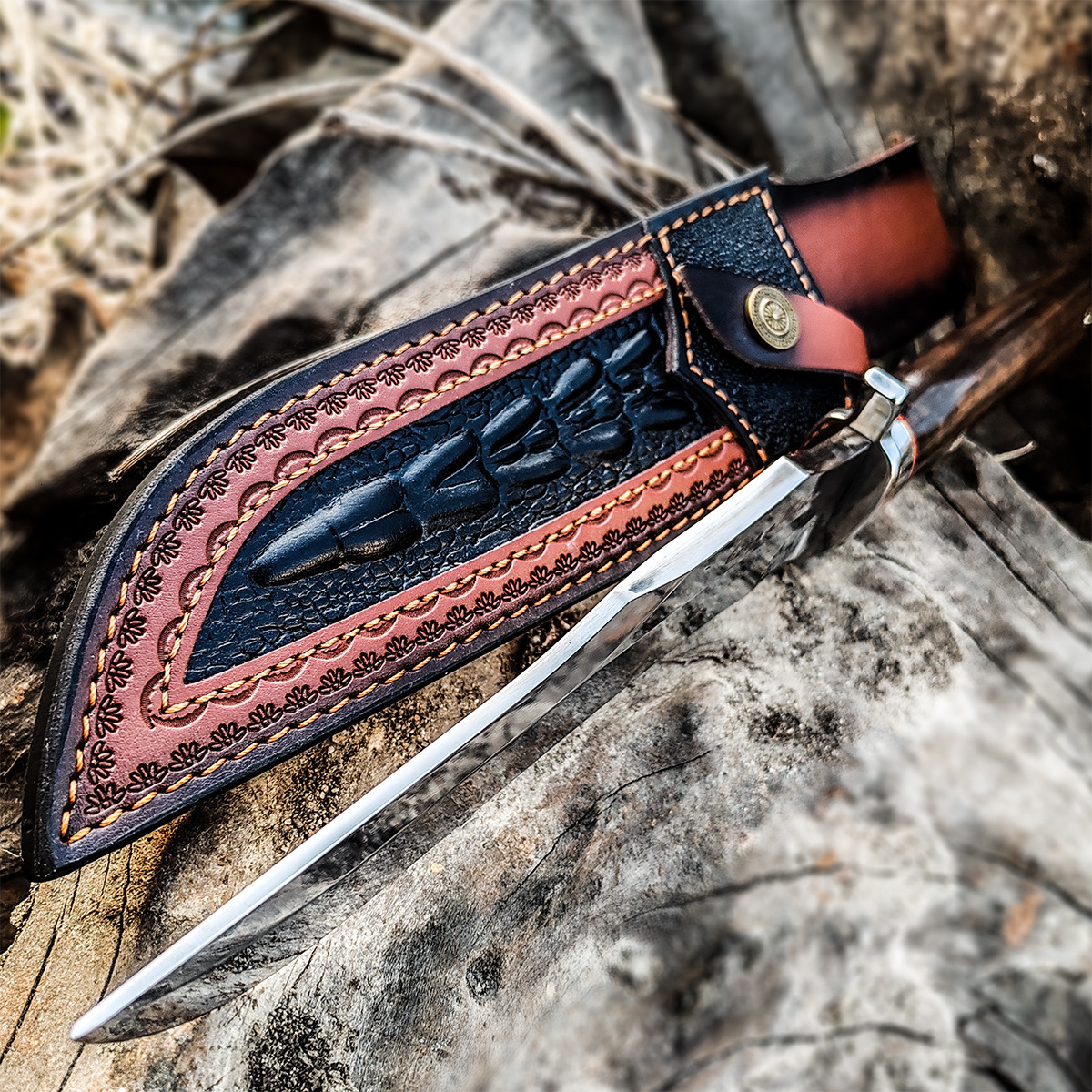 1pc Large Genuine Leather Knife Sheath, Kitchen Knife Cover, Fruit Knife Protective Case - Excluding Knife