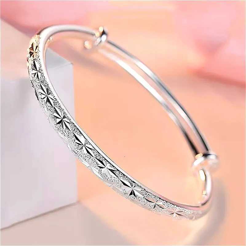 Luxury 925 Sterling Silver Bracelets For Women Vintage Original Starry Sky Carving Adjustable Bangles Party Wedding Fine Jewelry W251206