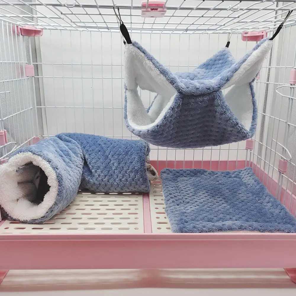 1Pc Hamster Nest Winter Bed House Shed Hanging Hammock Cage Tunnel Plush Hideaway For Hamster Guinea Pigs Sugar Small Pe H8z6 M251206