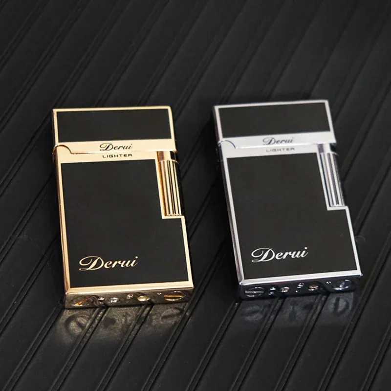 Derui Sound Lound Metal Lighter Personali Creative Butane Gas Lighter Windproof Lighter Mens Gift with Box H251206