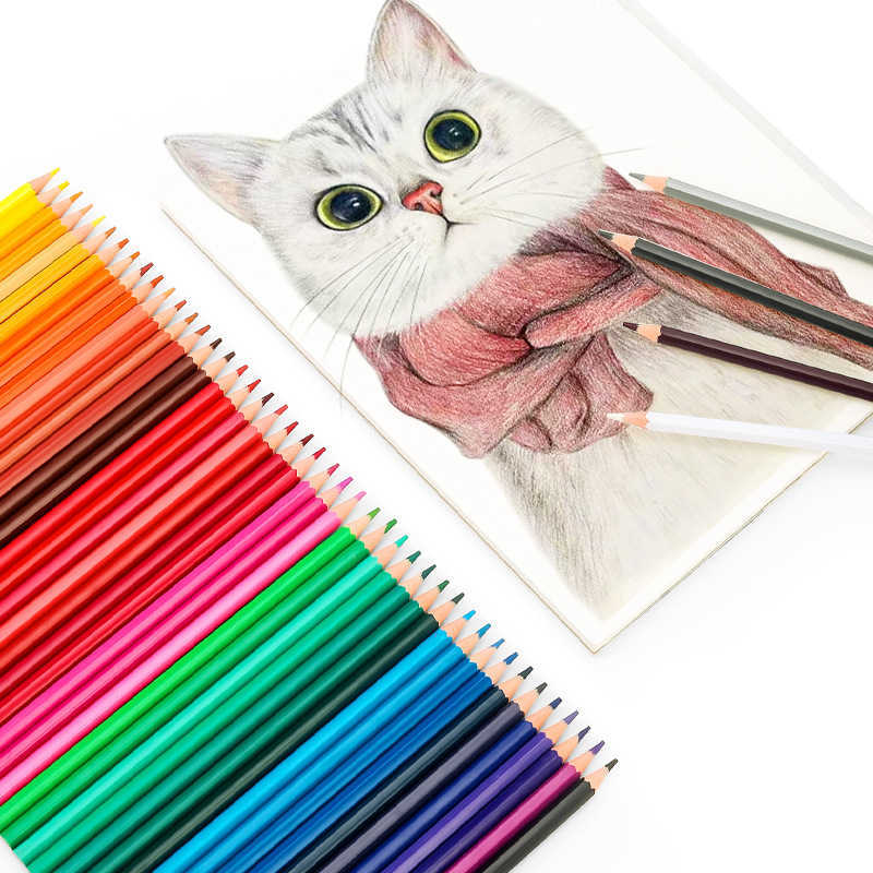 Children's Beginner 48-Color Art Set Oil-Based Pencil Box for Students Artistic Coloring Sketching Colored L251206