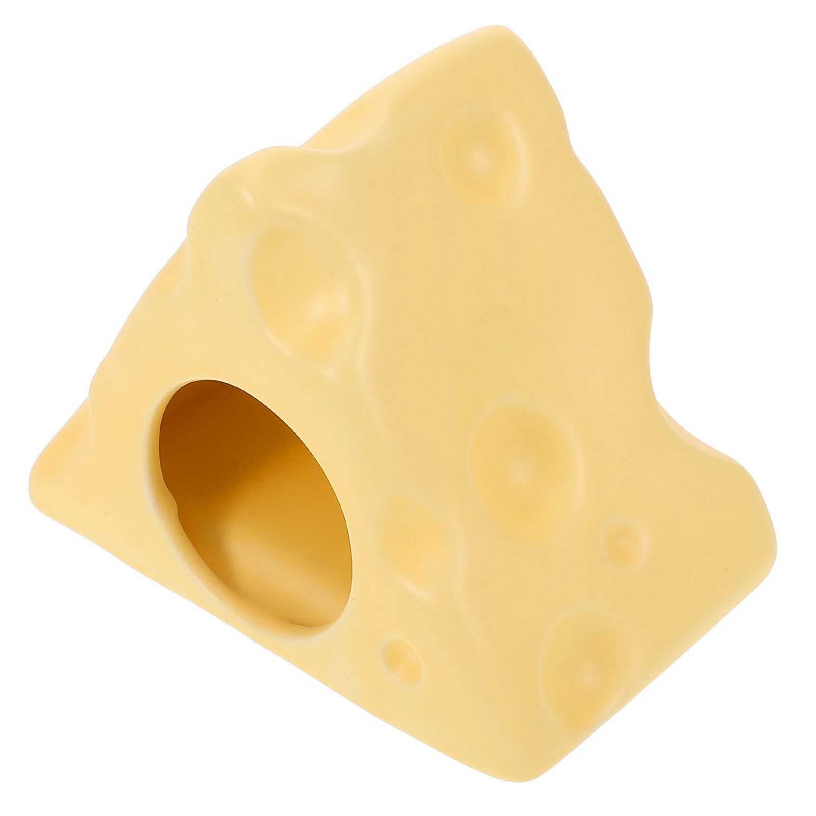Cheese Shape Ceramic Hamster Hideout Cooling Nest For Pets Summer Pet Houses Hamster Cage Hamster Sleep Bed Hamster Nest M251206