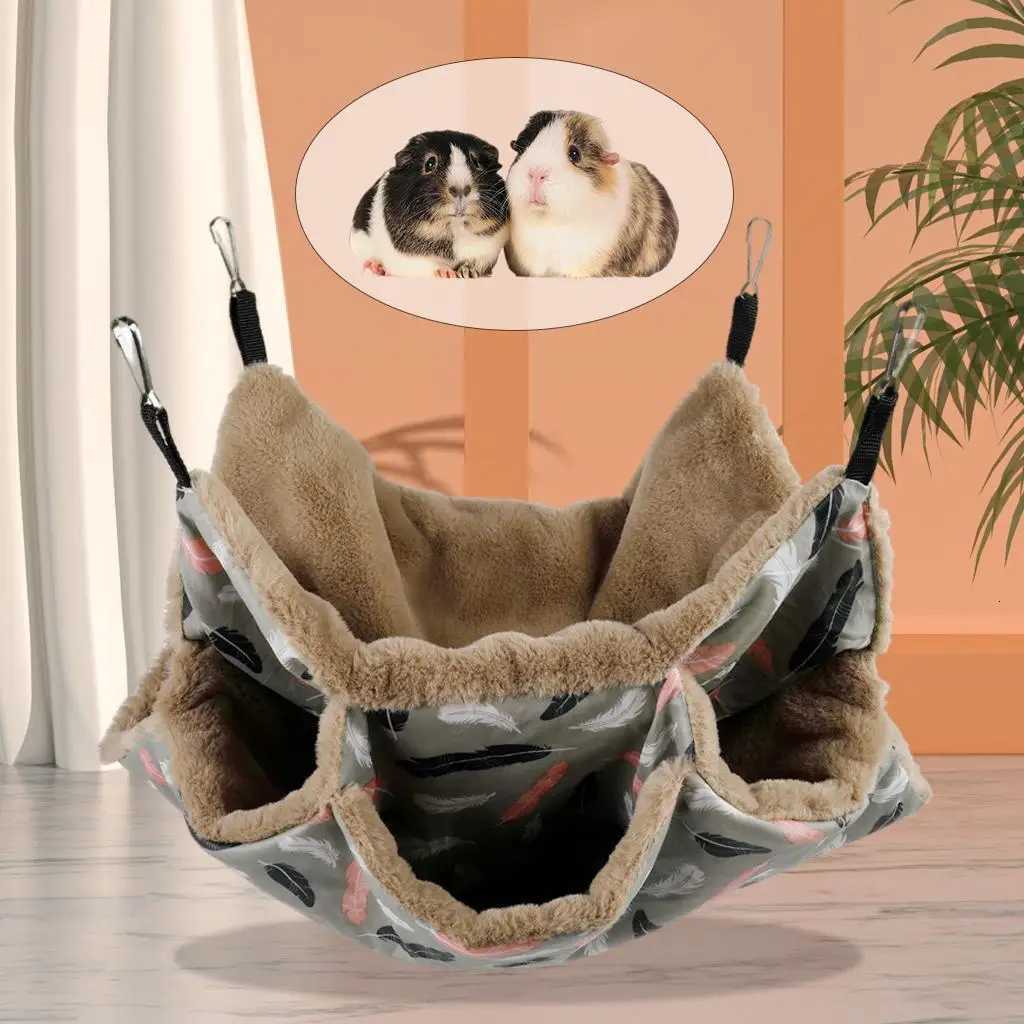 Hamster Hammock Cotton Nest Three-layer Hanging Bed Nest Warm House Tunnel for Chinchillas Ferrets Small Pet Cage Accessories M251206