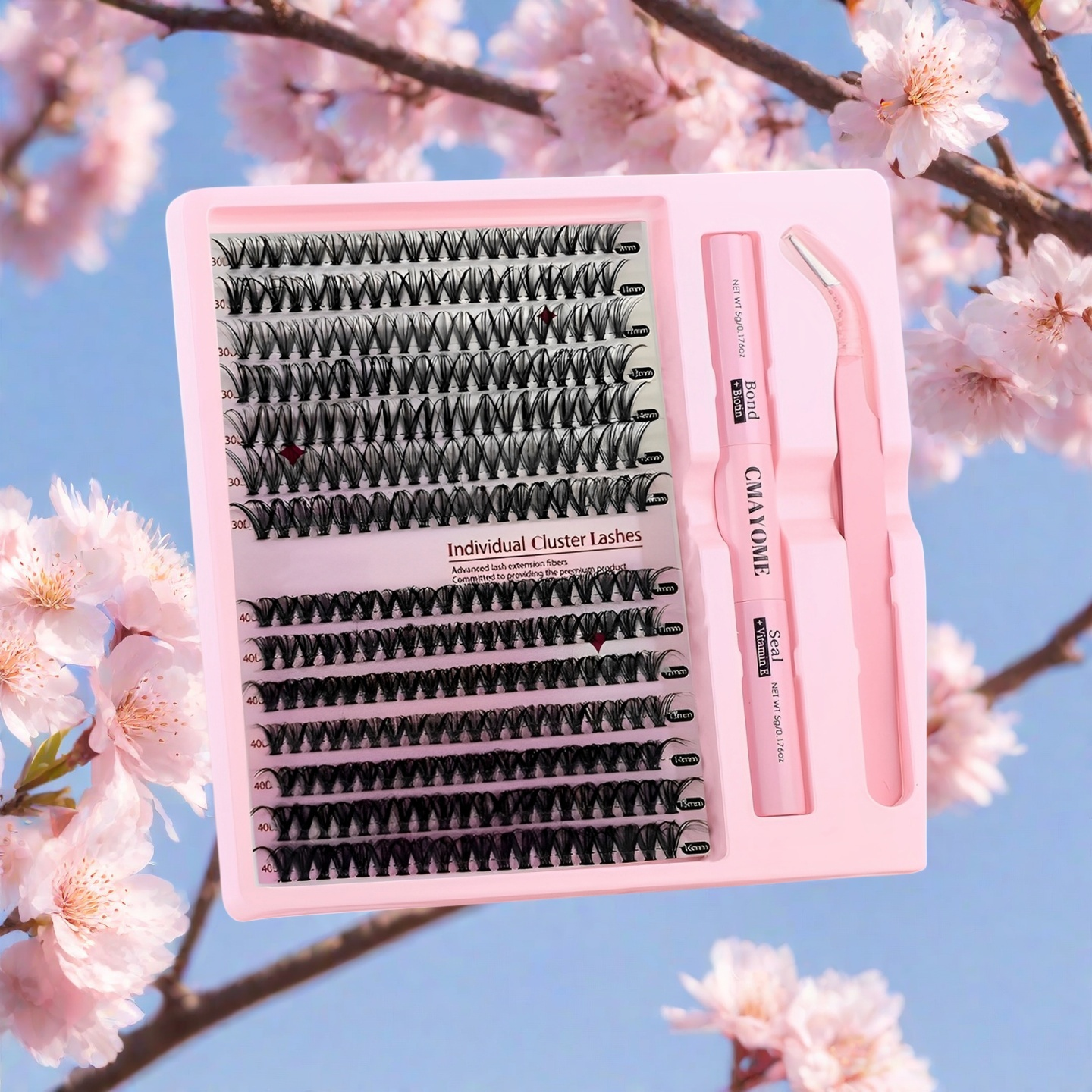 Wholesale 280Pcs Mixed Length Lash Cluster Kit, DIY Eyelash Extensions, Fluffy Volume Lashes with Glue & Tweezers, Low MOQ for Salon Retail Dropship