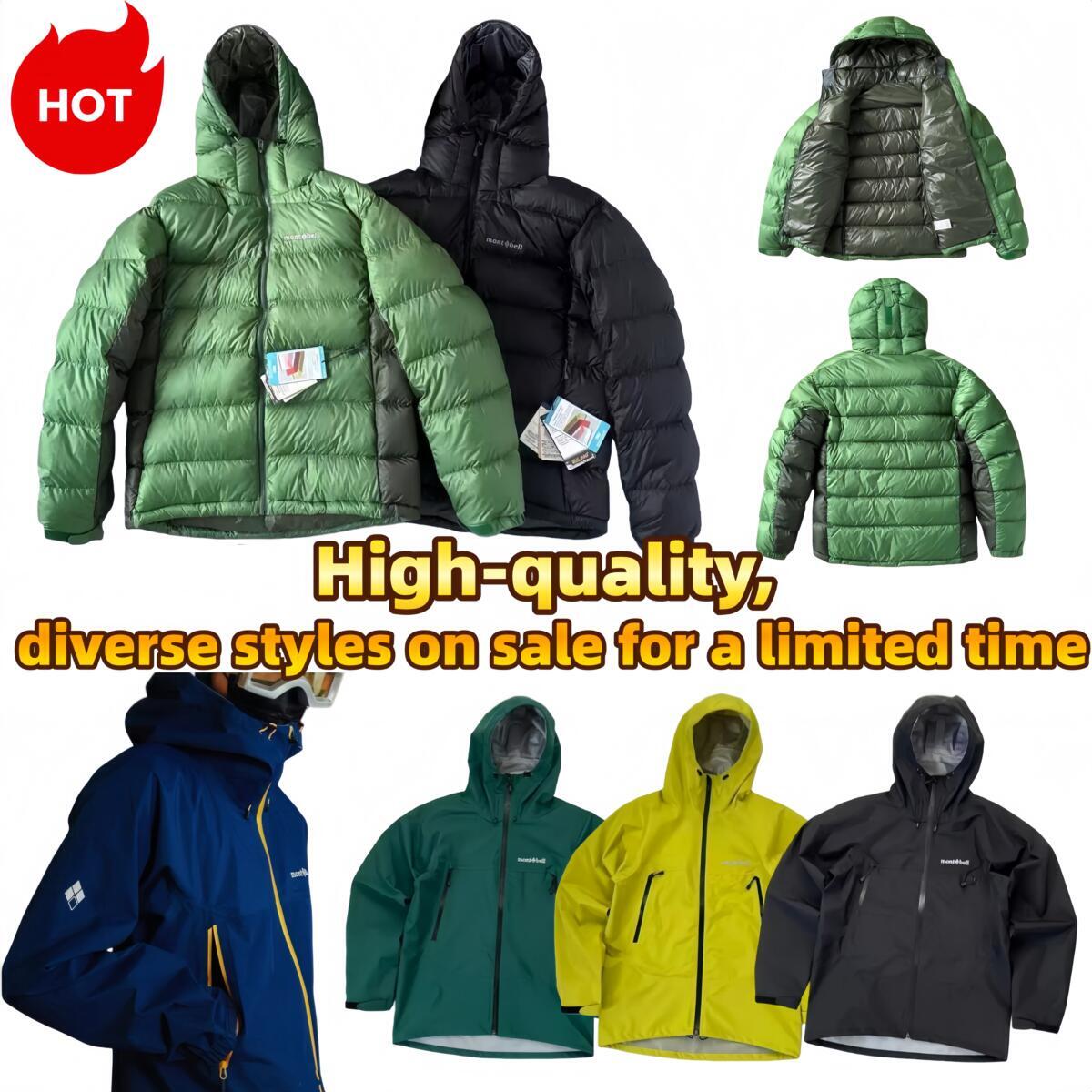 High-quality Men's Designer jacket men Mont Bell Outdoor Rain Dancer GTX Pressure Glued Hard ShellWaterproof Charge Jacket Hoodie Couple Coats e41