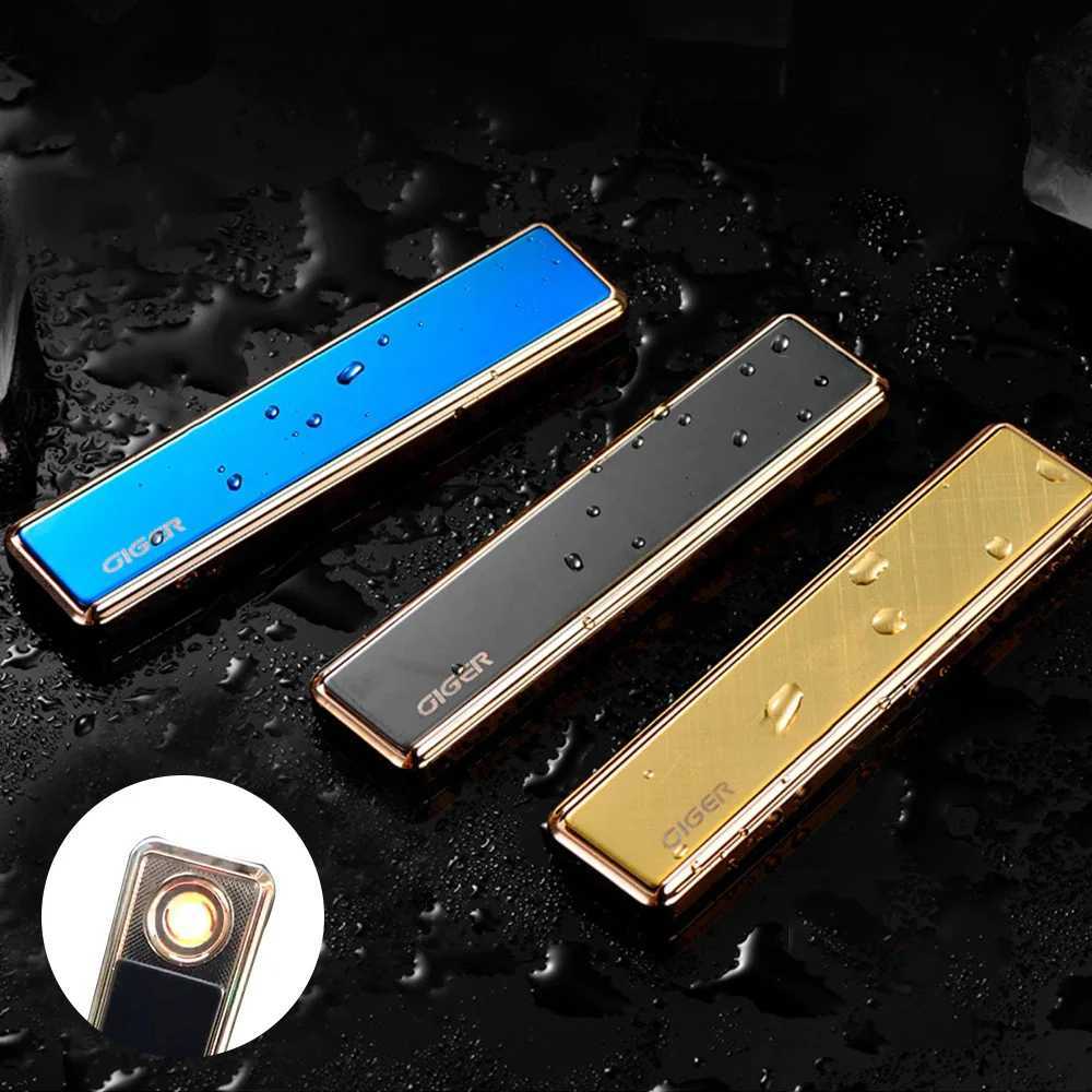 Internet Celebrity Explosion Metal USB Rechargeable Tungsten Lighter Portable Windproof Cigarette Lighter Mens Gift Gadget H251206