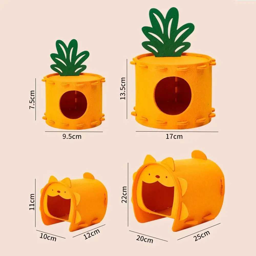 Cute Felt Pet Tunnel Toys Carrot Stump shape Comfortable Rabbit Squirrel Bed House Washable Hamster Nest Pet Supplies M251206