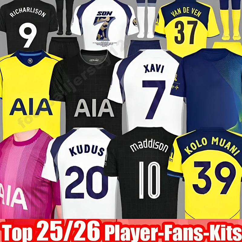 25 26 Fan version MADDISON SON WERNER Soccer Jerseys2025 2026 KULUSEVSKI 2025 VELIZ VAN DE VEN Football kits shirts Men kids goalkeeper pre match tottenham jersey