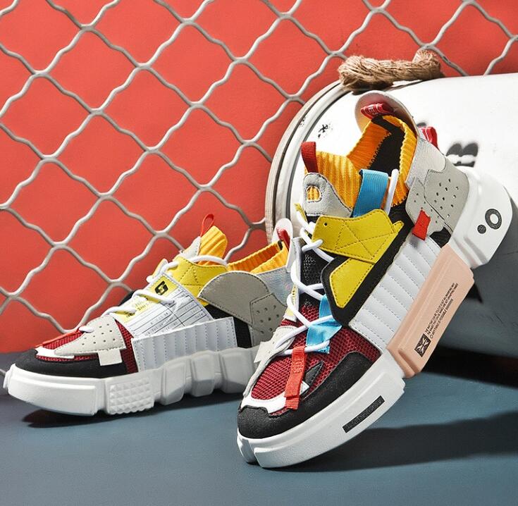 Men's shoes Kids big size Wu Dao autumn new breathable super hot couple shoes men's Korean version trendy color blocking personality interne