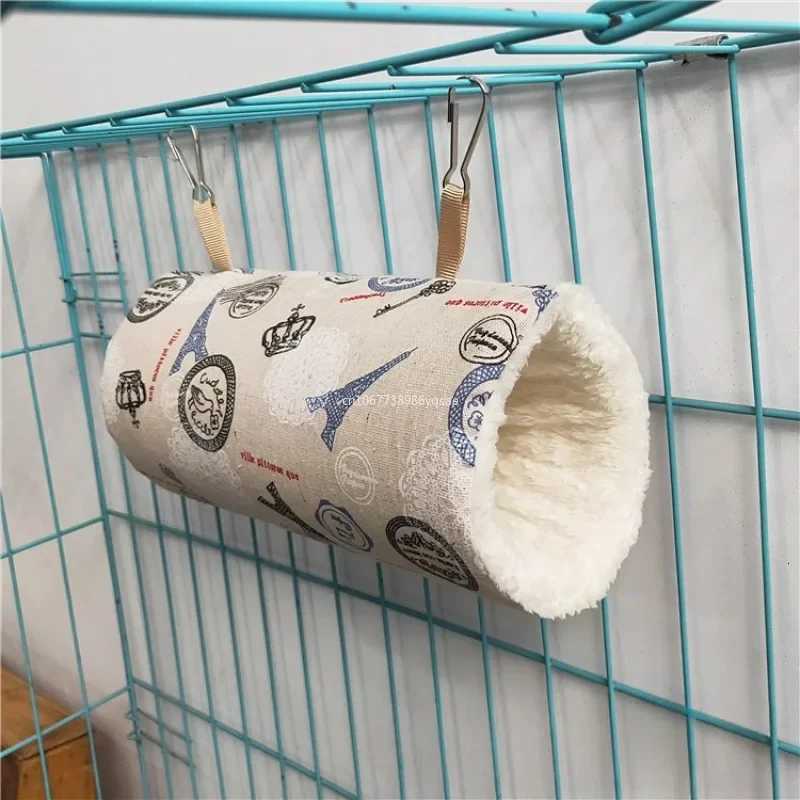 Hamster Cage Ferret Tunnel Hammock for Rat Warm Hamster Tube Toys Hanging Bed Cage for Hamster Rabbit Guinea Pig Small Animals M251206