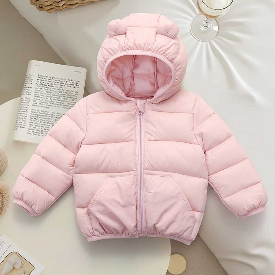 Kids Leisure Hooded Down Jacket For Girls Parka 2025 Autumn Winter New Baby Boys Warm Coats Zipper Outerwear Childrens ClothingW251206