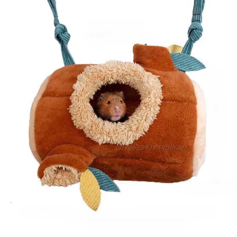 Tree Stump Shape Warm Hamster Hammock Winter Mole Tunnel Small Animal Hanging Bed Hamster Nest Pet Cage Household Supplies M251206