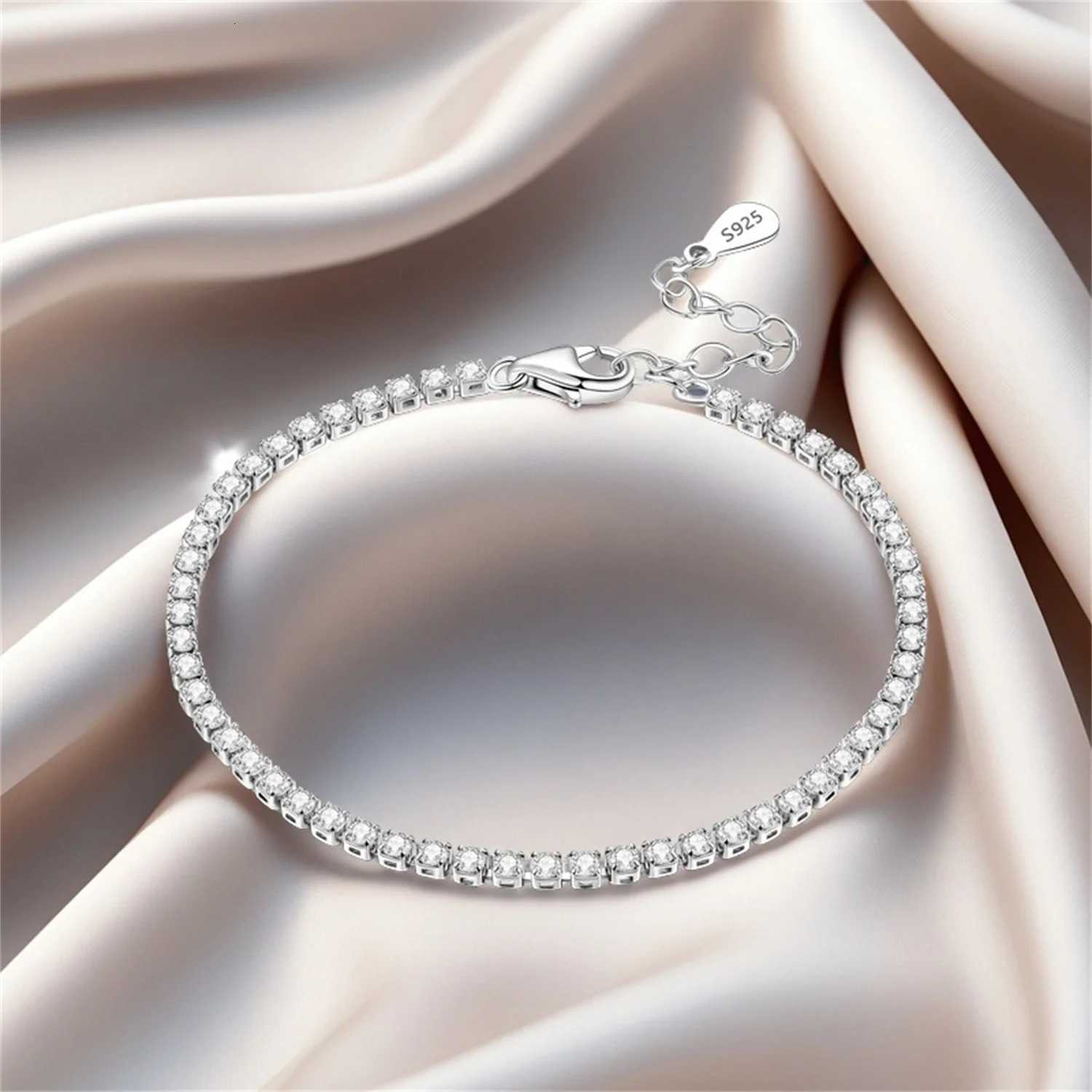 CYCUFF New 925 Sterling Silver Charms Zircon Fashion Tennis Chain Bracelet Women Trendy 2025 Jewelry Boutique Wedding Party Gift W251206