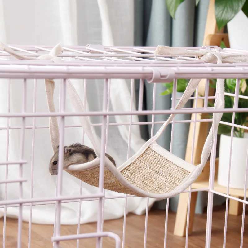 Hamster Hammock Squirrel Hedgehog Cage Accessories Guinea Pig Cool Mat Nature Material Nest Bed Small Animal Toys M251206